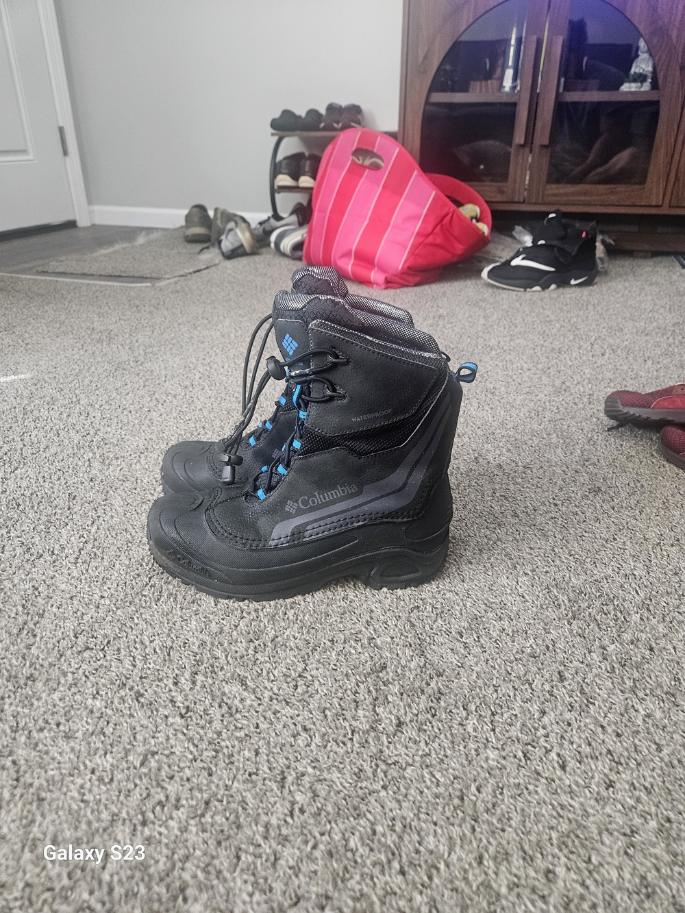 Columbia Bugaboot Waterproof 200g Insulated Winter Snow Boots Black Blue Size 7